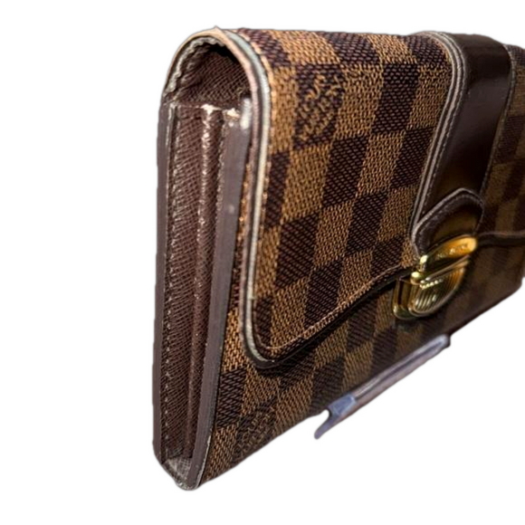 LOUIS VUITTON DAMIERE EBENE PORTEFEUILLE SISTINA LONG WALLET - Picture 2 of 9